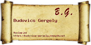 Budovics Gergely névjegykártya